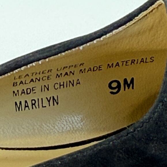 Vtg Y2K Chinese Laundry Womens Marilyn Mules Size 9 Suede Heels Minimalist 90s - Picture 7 of 10